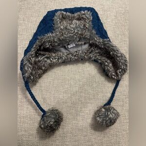 Cable knit Russian Hat with Faux Fur